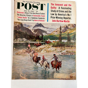 THE SATURDAY EVENING POST July 30 1960 Horse Traders Western Ads Vintage